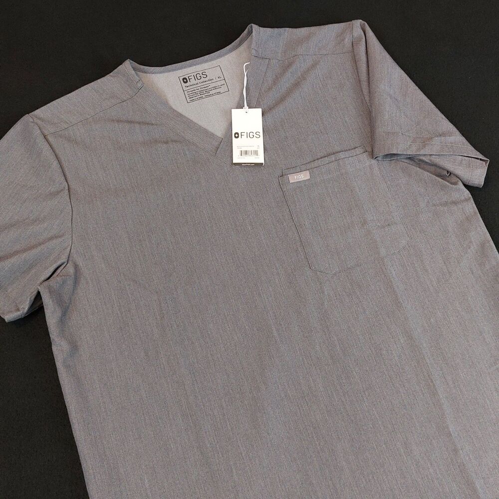 Figs Leon Two Pocket Scrub Top Men’s XLarge Graphite Gray FM1500 NWT